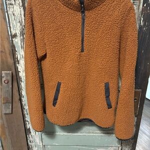 Cozy Orange Sherpa Pullover